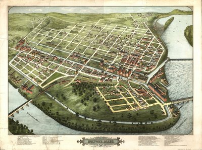 Vista de pájaro de Holyoke, Massachusetts : 1877 de H. H. Bailey
