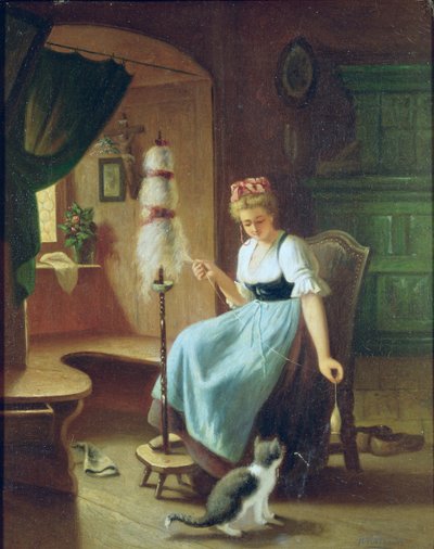 Niña en una rueca de H Harcourt