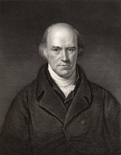 Davies Gilbert, Presidente de la Royal Society, grabado por J. Thompson, de 