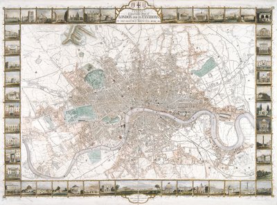 Mapa de Londres, 1851 de H Lacey