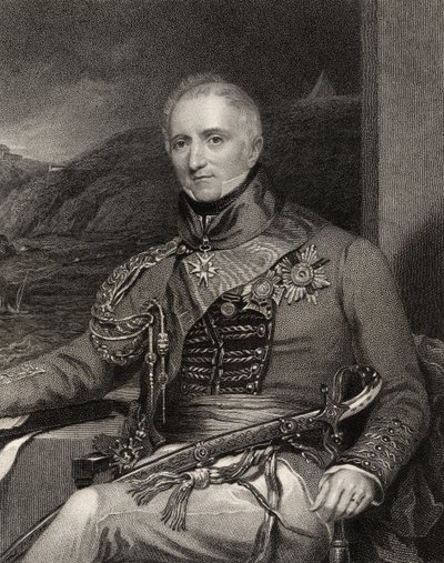 Sir Rufane Shaw Donkin, grabado por W. Holl, de 