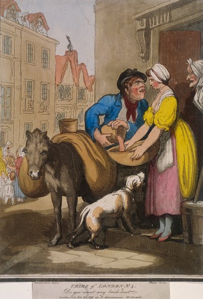 ¿Quieres polvo de ladrillo?, lámina VI de Cries of London, 1799 de H Merke