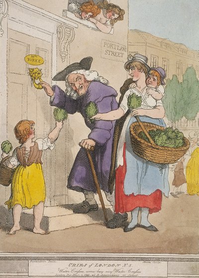Berros, compren mis berros, lámina V de Cries of London, 1799 de H Merke