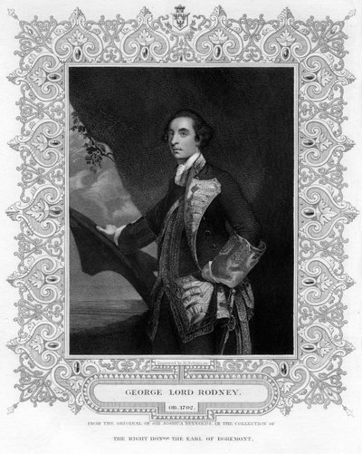 Almirante George Brydges Rodney 1719-1792, 1er Barón Rodney, siglo XIX de H. Robinson