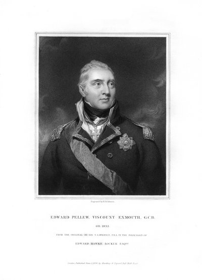 Edward Pellew, 1er Vizconde Exmouth, oficial naval británico, 1834 de H. Robinson