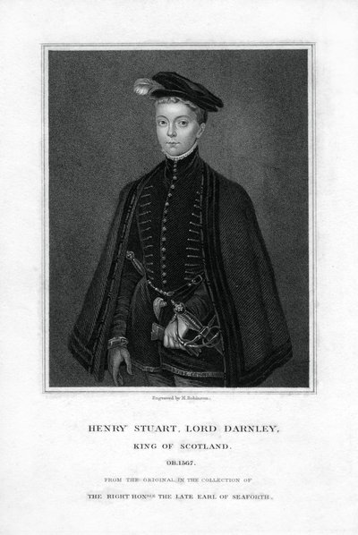 Henry Stuart, Lord Darnley, segundo esposo de María, Reina de Escocia, siglo XIX de H. Robinson
