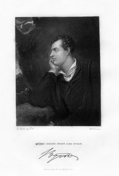 Lord Byron, poeta anglo-escocés, c1813, 1831 de H. Robinson