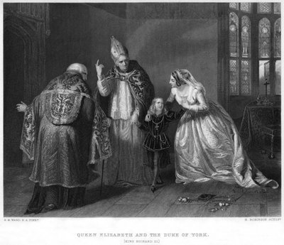 Reina Isabel y el Duque de York Rey Ricardo III, siglo XIX de H. Robinson