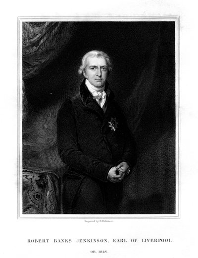 Robert Banks Jenkinson, 2º Conde de Liverpool, Primer Ministro del Reino Unido, 1834 de H. Robinson