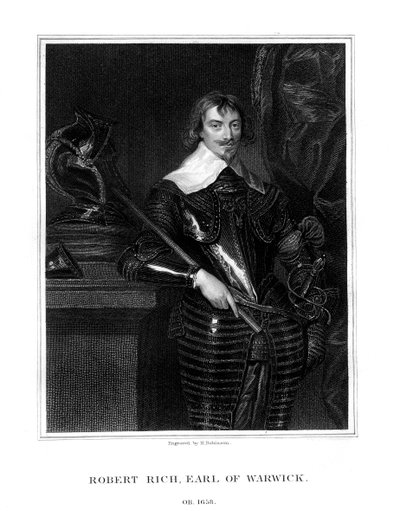 Robert Rich, 2º Conde de Warwick, administrador colonial inglés, 1827 de H. Robinson