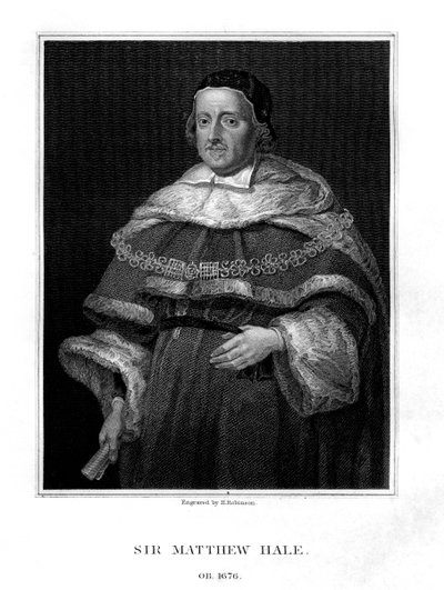 Sir Matthew Hale, Lord Jefe de Justicia de Inglaterra, 1829 de H. Robinson