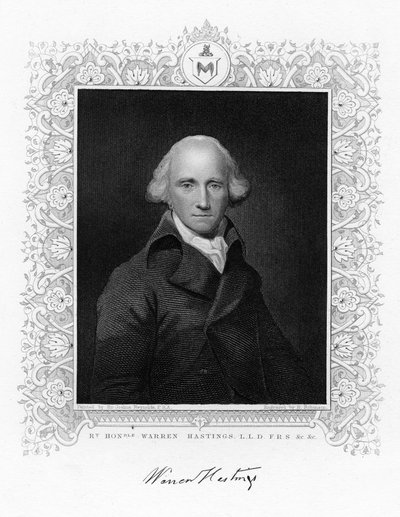 Warren Hastings, el primer gobernador general de la India británica, siglo XIX de H. Robinson