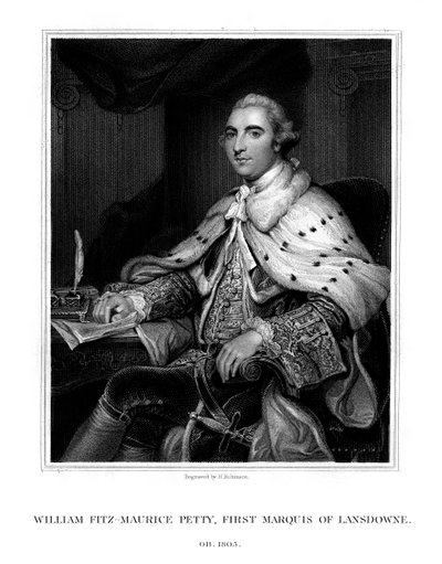 William Petty, 1er Marqués de Lansdowne, estadista whig británico, 1832 de H. Robinson