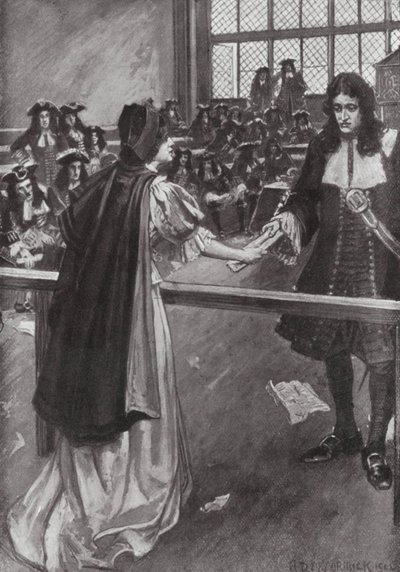Un episodio medieval en el Parlamento (litografía) de H. Tenison