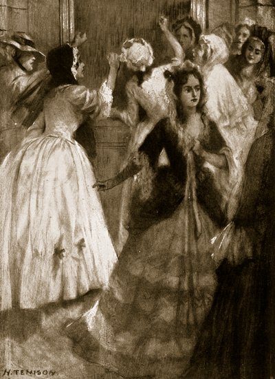 Damas clamando por admisión a la Cámara de los Lores, 1758, ilustración de la Historia de la Nación Británica de Hutchinson, c.1923 de H. Tenison