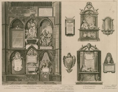 Lado oeste del Rincón de los Poetas, Abadía de Westminster, Londres de H. Villiers