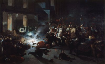 Intento de asesinato de Orsini frente a la Ópera el 14 de enero. de H. Vittori Romano