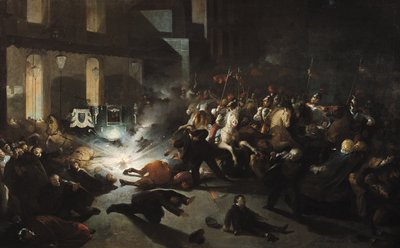 El intento de asesinato del emperador Napoleón III (1808-73) por Felice Orsini (1819-59) el 14 de enero de 1858, 1862 de H. Vittori Romano