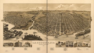 La Crosse, Wisconsin, sede del condado de La Crosse 1887 de H. Wellge