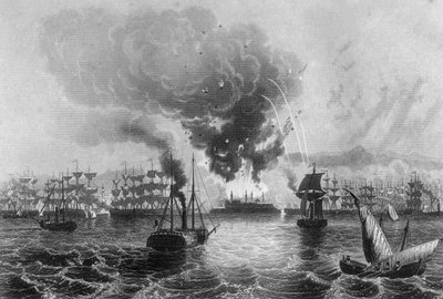 Bombardeo de San Juan de Acre por el Almirante Sir Charles Napier, 3 de noviembre de 1840, c1857 de H. Winkles