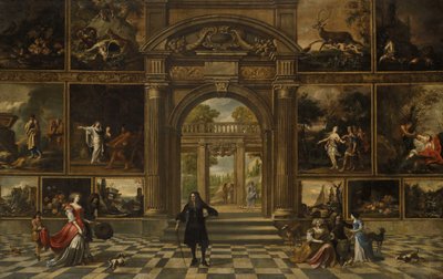 El interior de una galería de arte de H. and Ehrenberg W. van Janssens