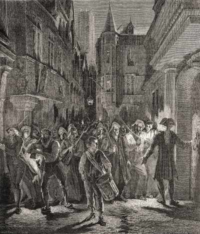 París guardada por el pueblo, grabado por Pannemaker-Ligny de H. de la (after) Charlerie