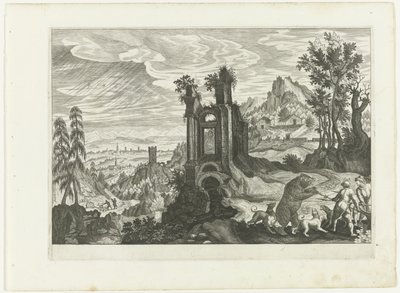 Paisaje con caza de osos de H. van Schuppen