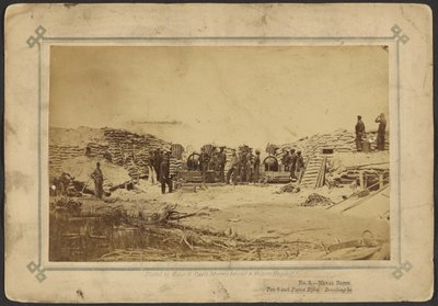 Batería naval, dos rifles Parrot de 8 pulgadas, batería de ataque contra Sumter. de Haas and Peale
