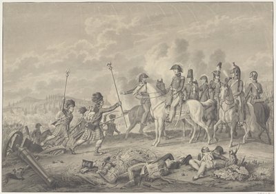El duque de Wellington recibe dos estandartes con águilas capturados a los franceses en la batalla de Waterloo, 1815 de Haatje Pieters Oosterhuis