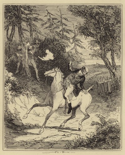 Los luditas disparando al Sr. Horsfall (grabado) de Hablot Knight (1815 92) (after) Browne