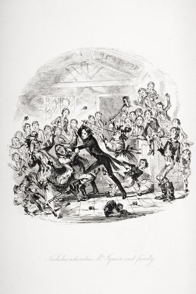 Ilustración para Nicholas Nickleby de Charles Dickens de Hablot Knight (1815 92) Browne