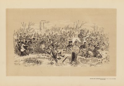 Oxford and Cambridge Boat Race, No 4, A run on the Banks during the Race (grabado) de Hablot Knight (1815 92) Browne