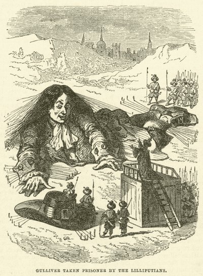 Gulliver hecho prisionero por los liliputienses (grabado) de after Hablot Knight Browne