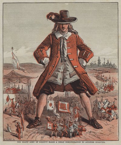 El gran ejército de Liliput hace una gran demostración para asombrar a Gulliver de after Hablot Knight Browne