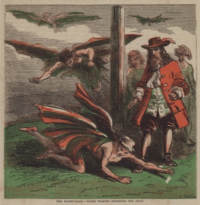 La carrera de vuelo, Peter Wilkins otorgando el premio de after Hablot Knight Browne
