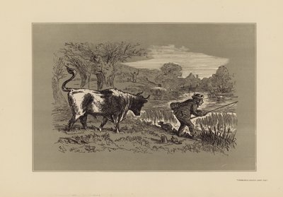 Angling Sketches, No 1, Look Behind (grabado) de Hablot Knight (1815 92) Browne