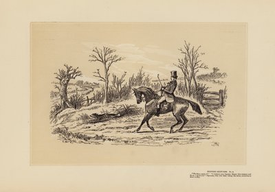 Hunting Sketches, No 4, The Man who Rode the Lanes (grabado) de Hablot Knight (1815 92) Browne