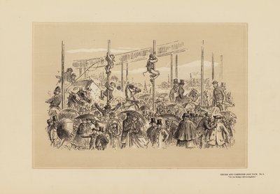 Oxford and Cambridge Boat Race, No 3, On the Bridge (grabado) de Hablot Knight (1815 92) Browne