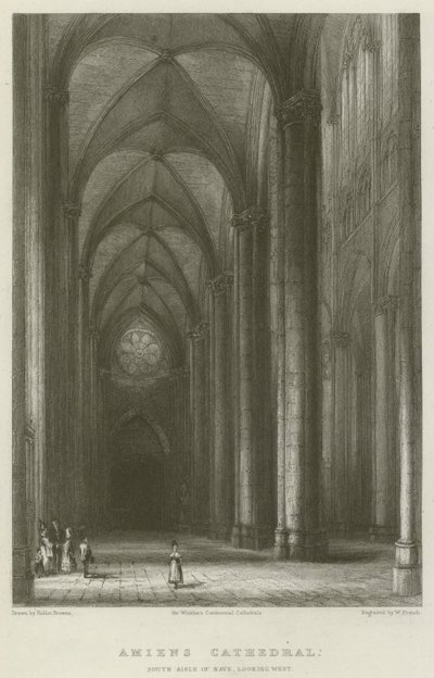 Catedral de Amiens, nave lateral sur, mirando al oeste de Hablot Knight Browne