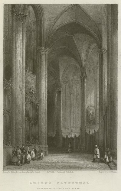 Catedral de Amiens, lado sur del coro mirando al este de Hablot Knight Browne