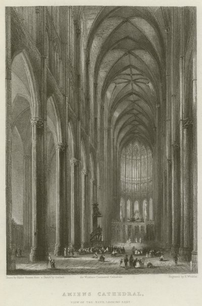 Catedral de Amiens, vista de la nave, mirando al este de Hablot Knight Browne
