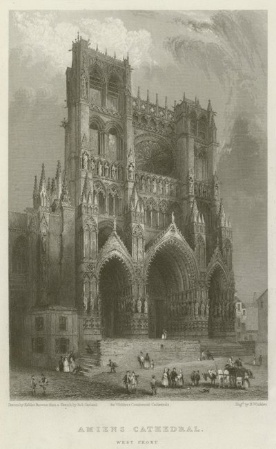 Catedral de Amiens, fachada oeste de Hablot Knight Browne