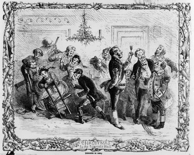 Navidad en el salón de los sirvientes de Hablot Knight Browne