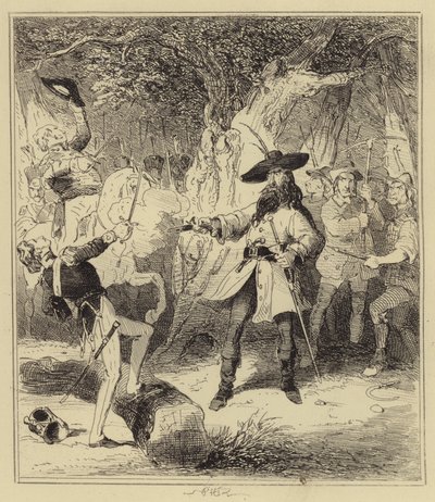 Courtenay Disparando al Teniente Bennett de Hablot Knight Browne