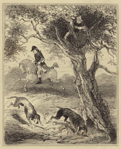 Dick Turpin Perseguido por Sabuesos de Hablot Knight Browne