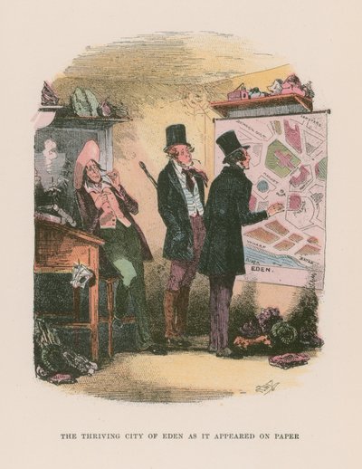 Ilustración para Martin Chuzzlewit de Hablot Knight Browne