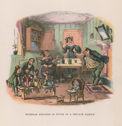 Ilustración para Nicholas Nickleby de Hablot Knight Browne