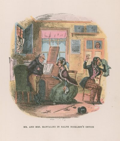Ilustración para Nicholas Nickleby de Hablot Knight Browne