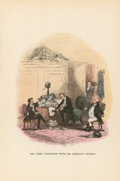 Ilustración para Los papeles póstumos del Club Pickwick de Hablot Knight Browne