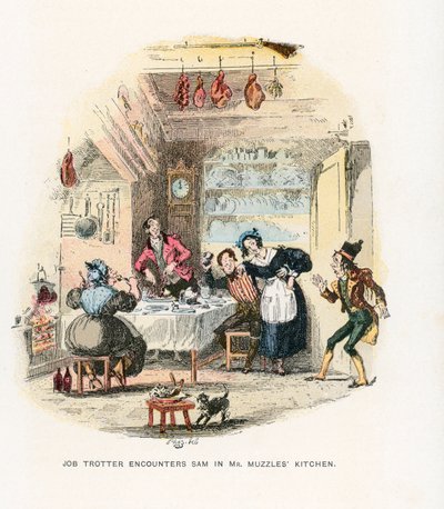 Ilustración para los Papeles de Pickwick de Hablot Knight Browne